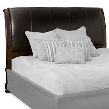 California King-Size Leather Upholstered Sleigh Headboard
